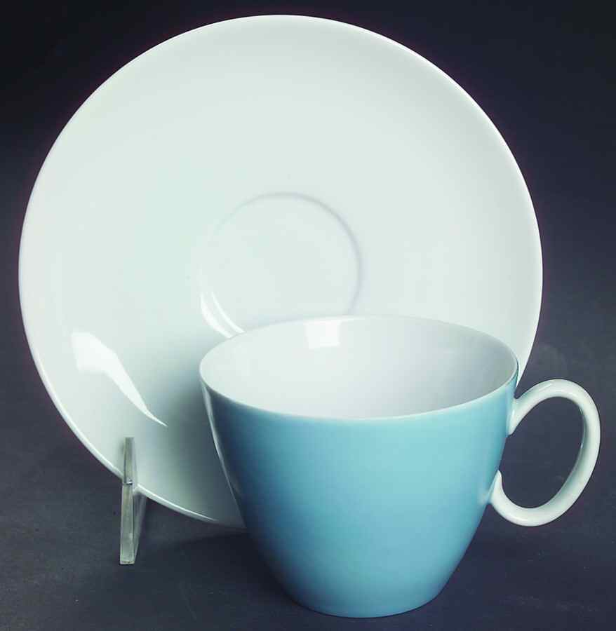 Ice Blue Flat Cup & Saucer Set by Rosenthal - Continental-1