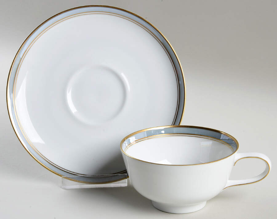 Ice Blue Flat Cup & Saucer Set by Rosenthal - Continental-1