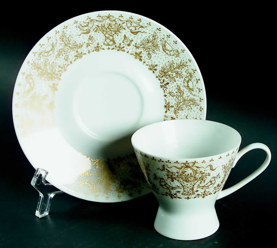 Idyll Gold Footed Cup & Saucer Set by Rosenthal - Continental-1