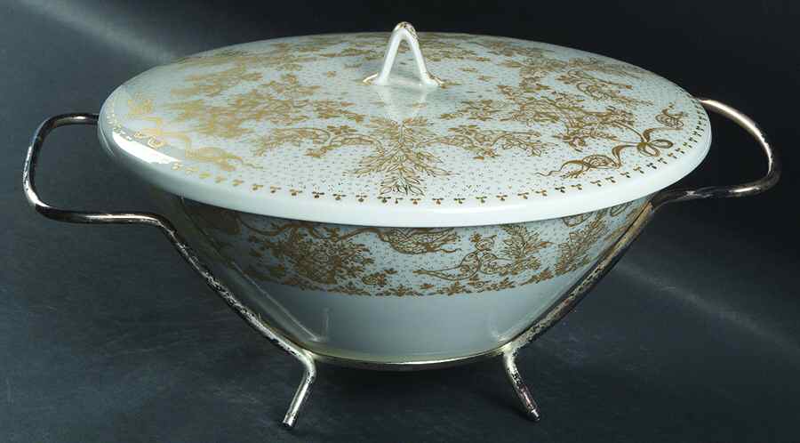Idyll Gold Round Covered Vegetable-Uses RV9 As Base W/Mtl Std by Rosenthal - Continental-1