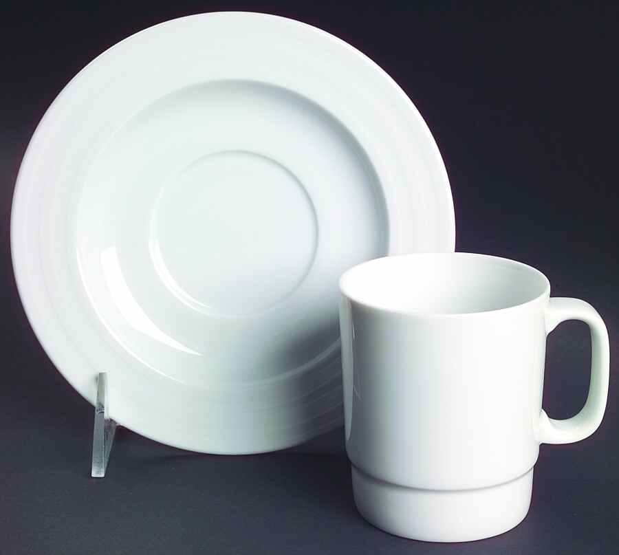 Il Faro White Flat Cup & Saucer Set by Rosenthal - Continental-1