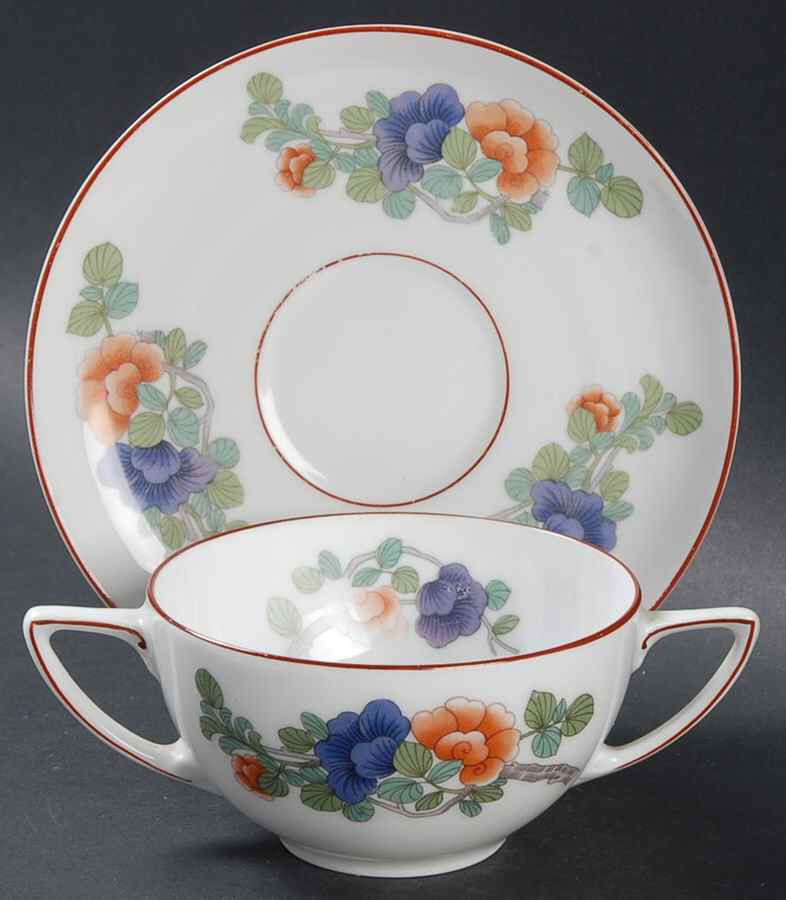 Indian Tree Flat Bouillon Cup & Saucer by Rosenthal - Continental-1