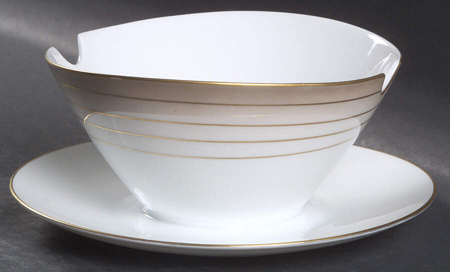 Iris (Classic Modern) Gravy Boat with Attached Underplate by Rosenthal - Continental-1
