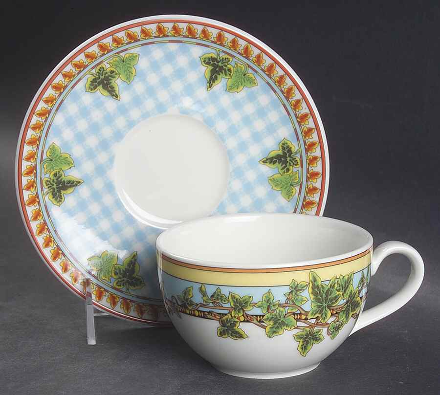 Ivy Leaves Passion FLat Cup & Saucer Set (R  IVLP) by Rosenthal - Continental-1