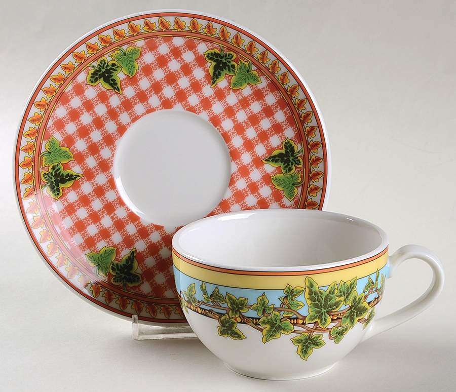 Ivy Leaves Passion FLat Cup & Saucer Set (R  IVLP) by Rosenthal - Continental-1