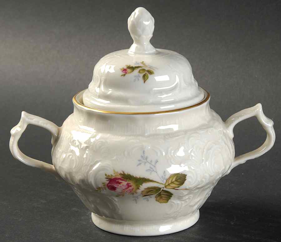 Ivory Rose Sugar Bowl & Lid by Rosenthal - Continental-1