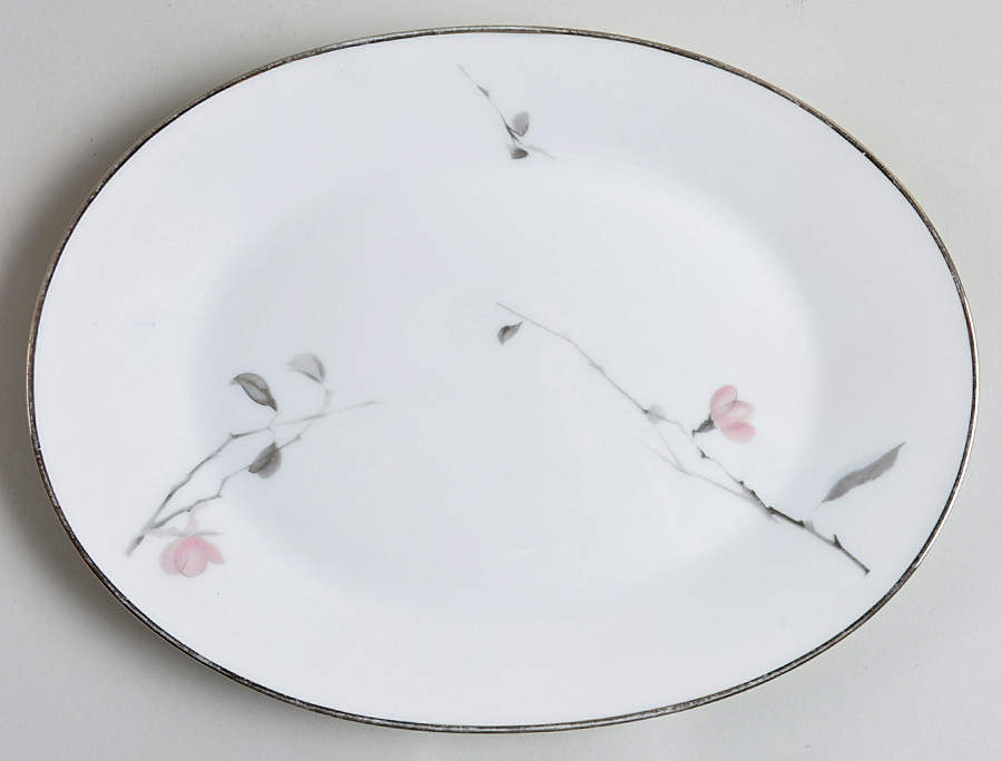 Japanese Quince (Platinum Trim) 9" Oval Serving Platter by Rosenthal - Continental-1