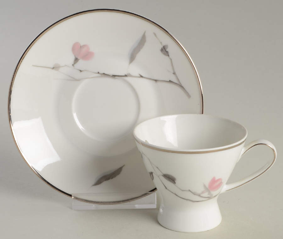 Japanese Quince (Platinum Trim) Flat Demitasse Cup & Saucer Set by Rosenthal - Continental-1