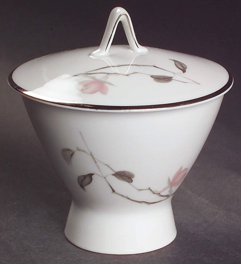 Japanese Quince (Platinum Trim) Sugar Bowl & Lid by Rosenthal - Continental-1