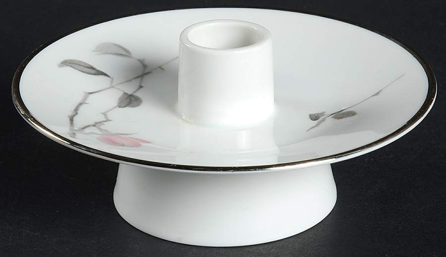 Japanese Quince (Platinum Trim) Single Light Candlestick by Rosenthal - Continental-1