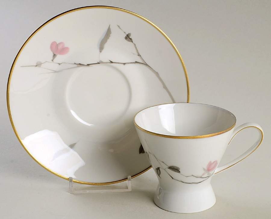 Japanese Quince (Gold Trim) Footed Cup & Saucer Set by Rosenthal - Continental-1