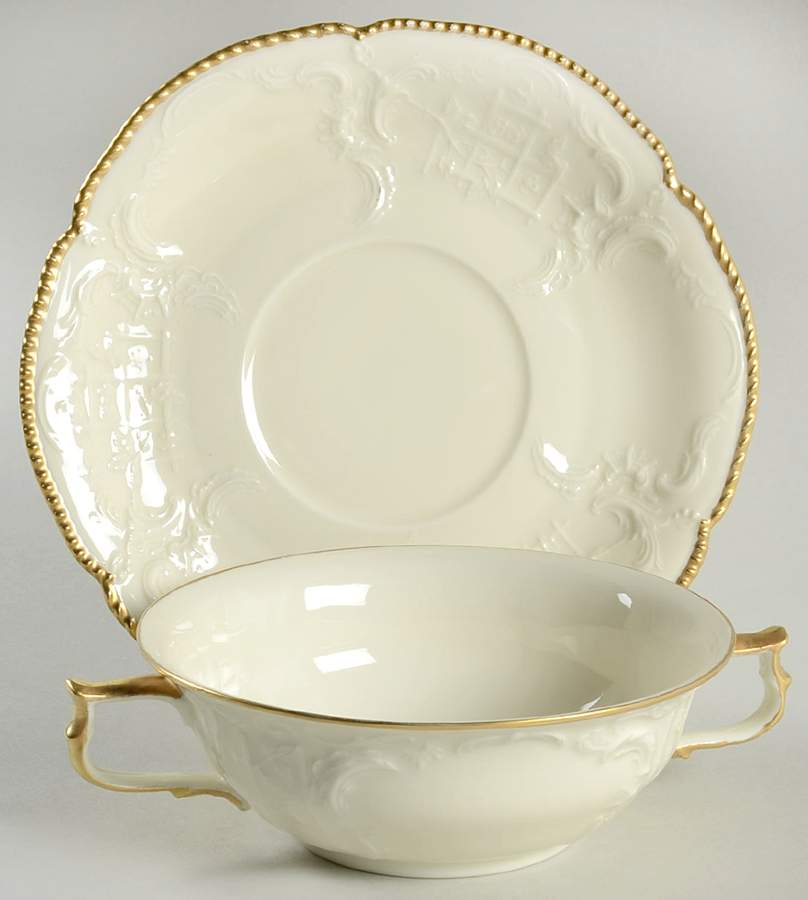 Jennifer Flat Cream Soup Bowl & Saucer Set by Rosenthal - Continental-1