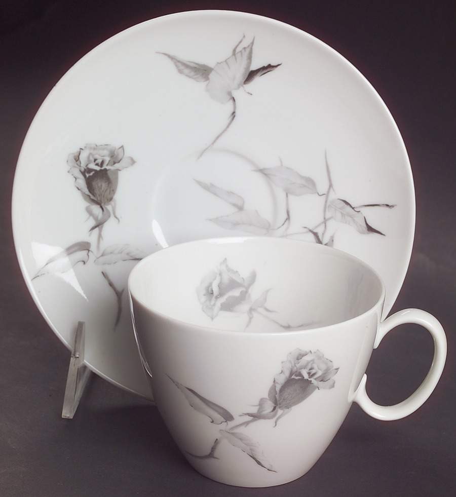 Jet Rose Flat Cup & Saucer Set by Rosenthal - Continental-1