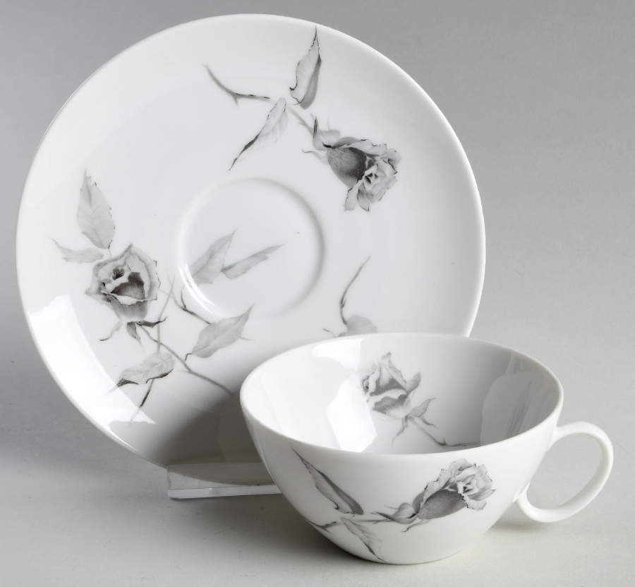 Jet Rose Flat Cup & Saucer Set by Rosenthal - Continental-1