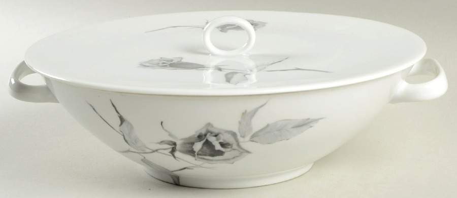 Jet Rose Round Covered Vegetable-Uses RV9 as Base+CVLRV9 by Rosenthal - Continental-1