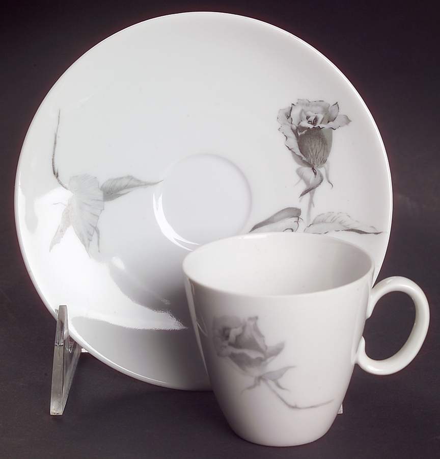 Jet Rose Flat Demitasse Cup & Saucer Set by Rosenthal - Continental-1