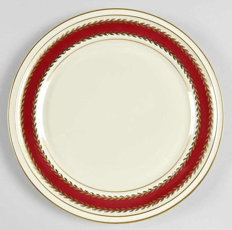 Josephine (Ivory, Maroon Band) Luncheon Plate by Rosenthal - Continental-1