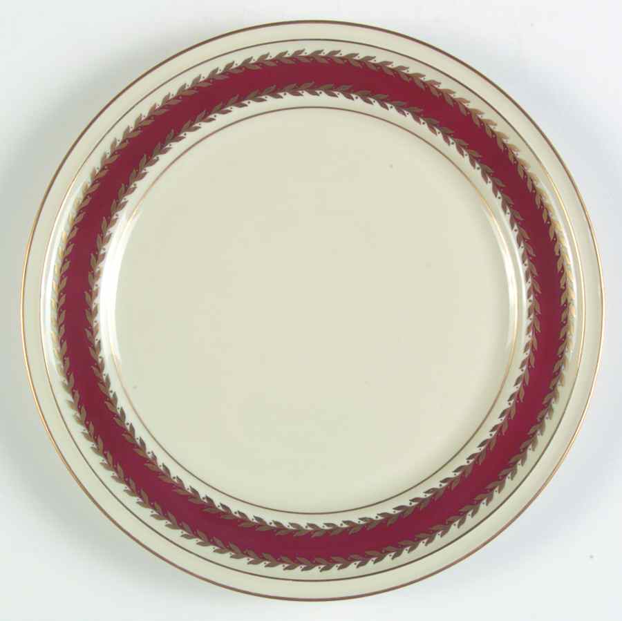 Josephine (Ivory, Maroon Band) Salad Plate by Rosenthal - Continental-1
