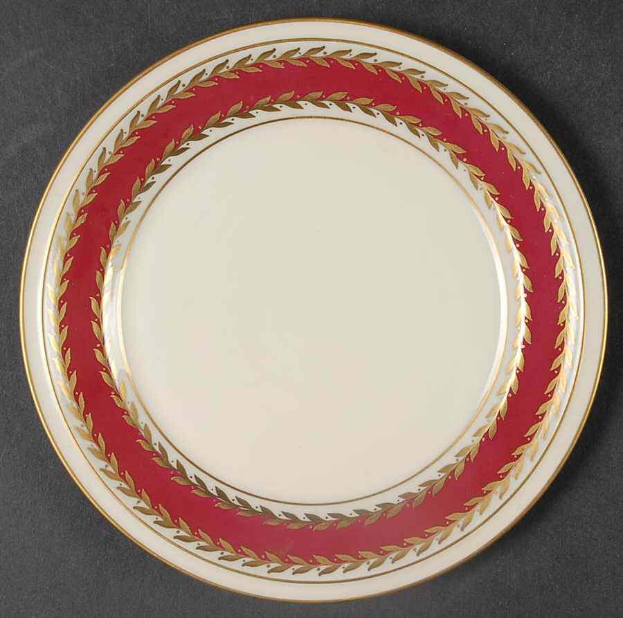 Josephine (Ivory, Maroon Band) Bread & Butter Plate by Rosenthal - Continental-1
