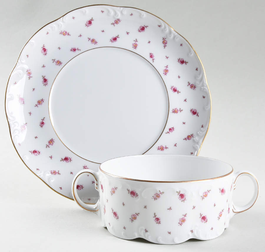 Josephine (Monbijou) Flat Cream Soup Bowl & Saucer Set by Rosenthal - Continental-1
