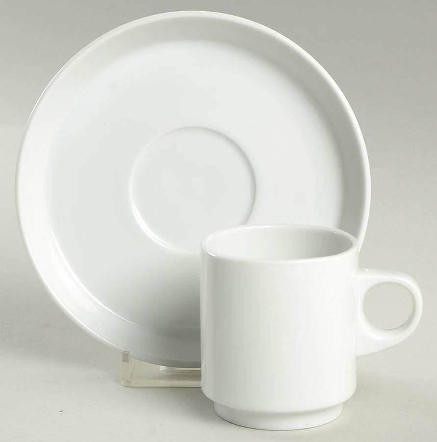 Joy White Flat Demitasse Cup & Saucer Set by Rosenthal - Continental-1