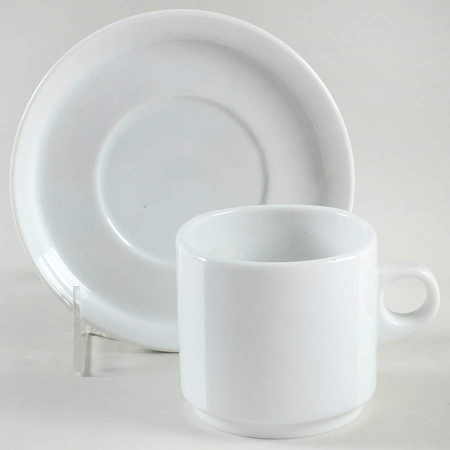 Joy White Flat Cup & Saucer Set by Rosenthal - Continental-1