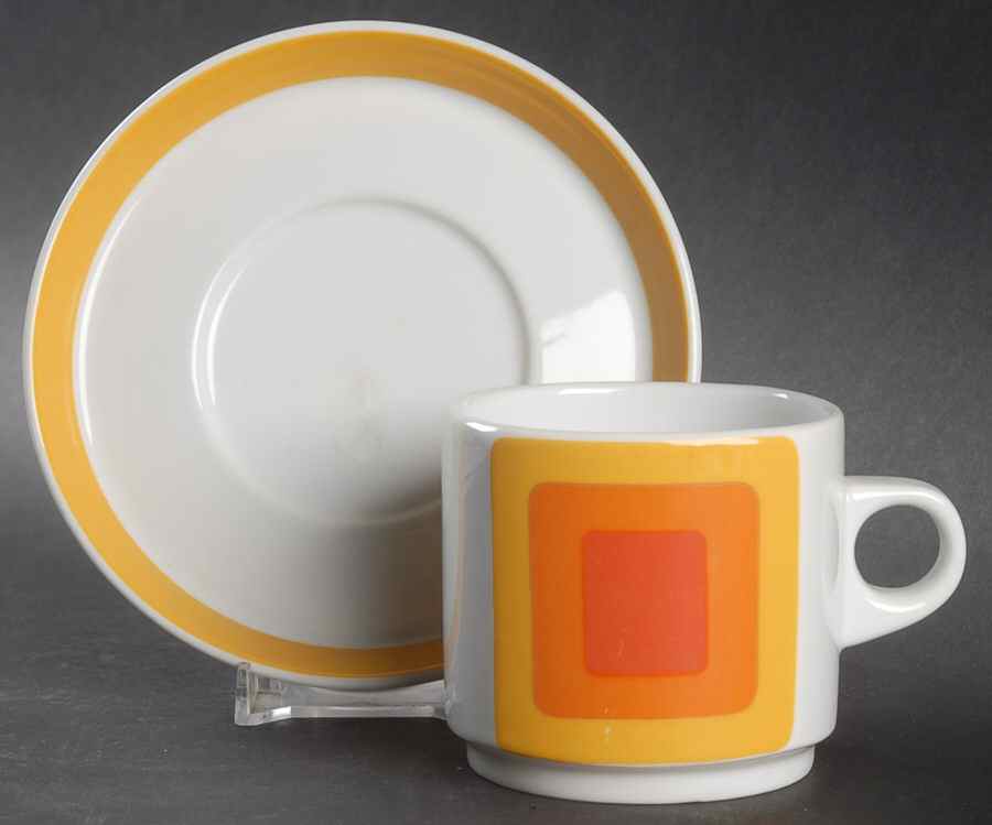 Joy Orange Flat Cup & Saucer Set by Rosenthal - Continental-1