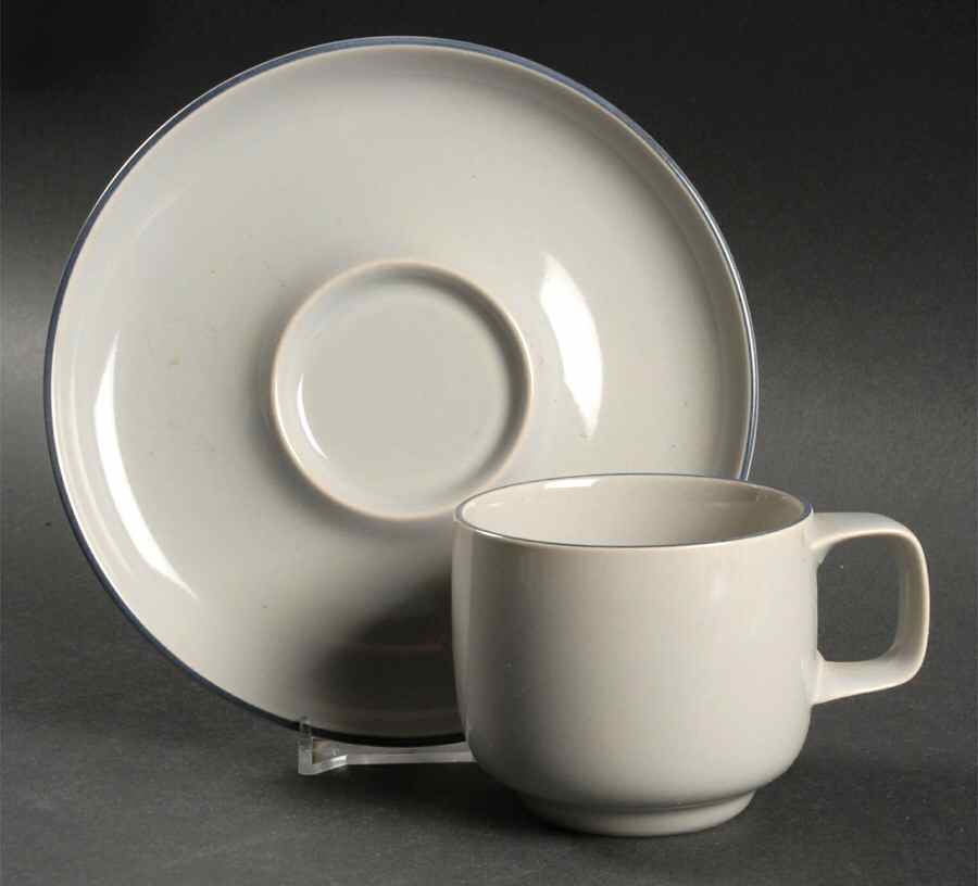 Kaari Grey Flat Cup & Saucer Set by Rosenthal - Continental-1