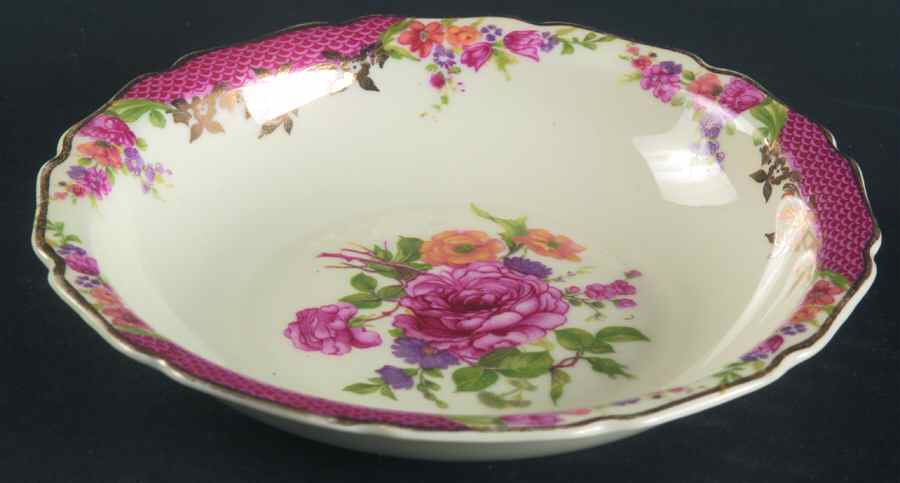King's Rose (Cream Background, Scalloped) Rim Fruit/Dessert (Sauce) Bowl by Rosenthal - Continental-1
