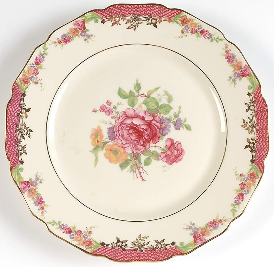 King's Rose (Cream Background, Scalloped) Salad Plate by Rosenthal - Continental-1