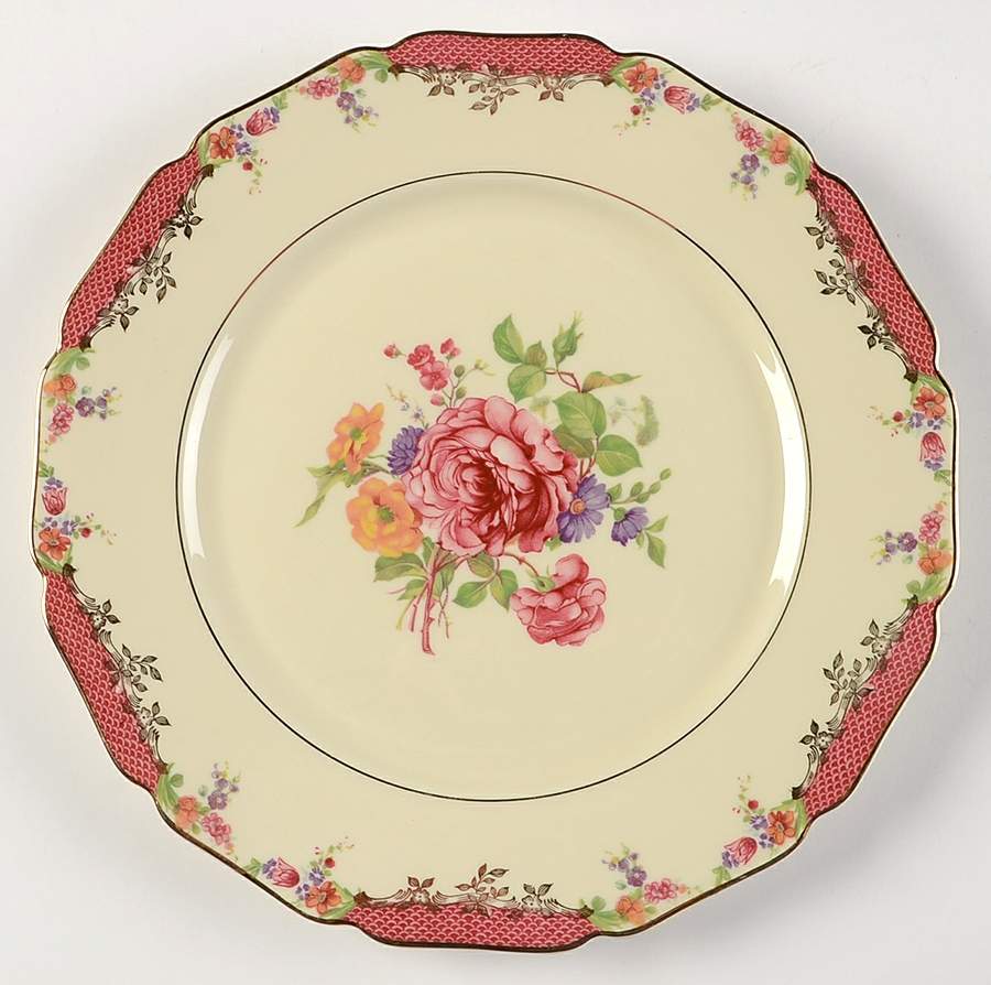 King's Rose (Cream Background, Scalloped) Luncheon Plate by Rosenthal - Continental-1