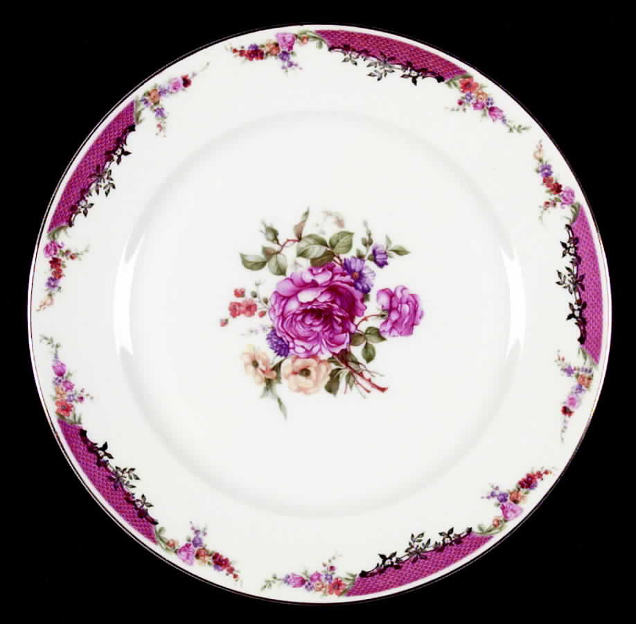 King's Rose (White Background, 1-8" Trim) Dinner Plate by Rosenthal - Continental-1