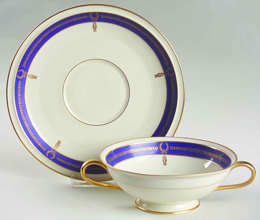 L'Aiglon Footed Cream Soup Bowl & Saucer Set by Rosenthal - Continental-1
