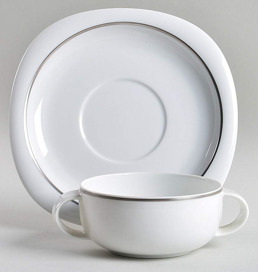 Lanka Suomi Flat Cream Soup Bowl & Saucer Set by Rosenthal - Continental-1