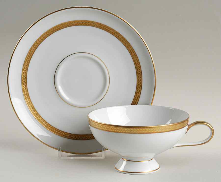 Laurel Wreath Footed Cup & Saucer Set by Rosenthal - Continental-1