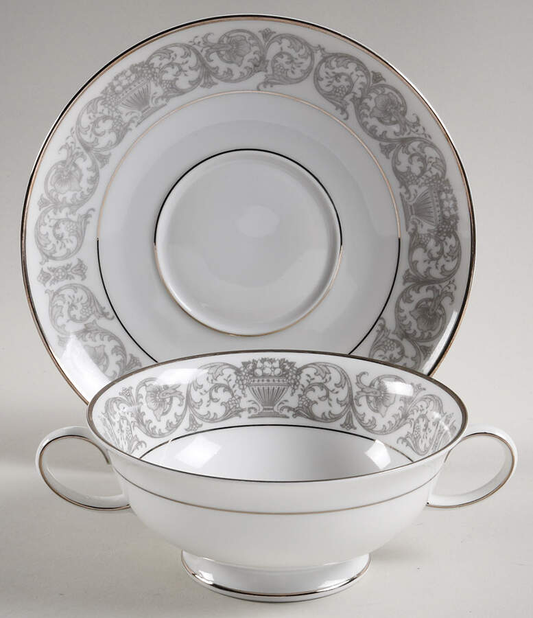 Leonardo Footed Cream Soup Bowl & Saucer Set by Rosenthal - Continental-1