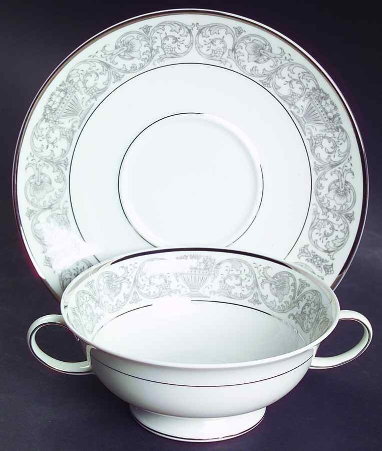 Leonardo Footed Cream Soup Bowl & Saucer Set by Rosenthal - Continental-1