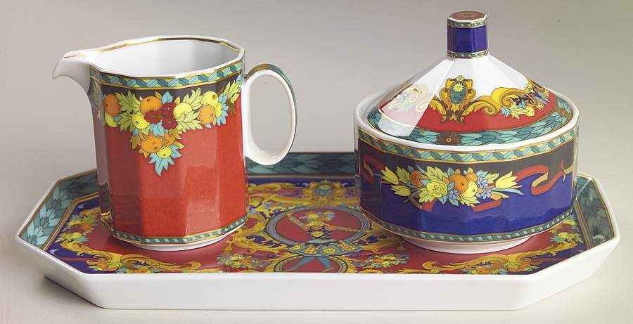 Le Roi Soleil Creamer & Sugar with Lid & Tray Set by Rosenthal - Continental-1