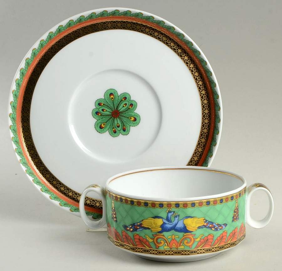 Le Voyage De Marco Polo Flat Cream Soup Bowl & Saucer Set by Rosenthal - Continental-1