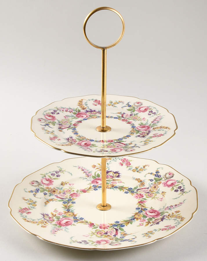 Linnie Lee 2 Tiered Serving Tray (Dinner & Salad Plate) by Rosenthal - Continental-1