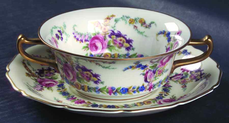 Linnie Lee Flat Cream Soup Bowl & Saucer Set by Rosenthal - Continental-1
