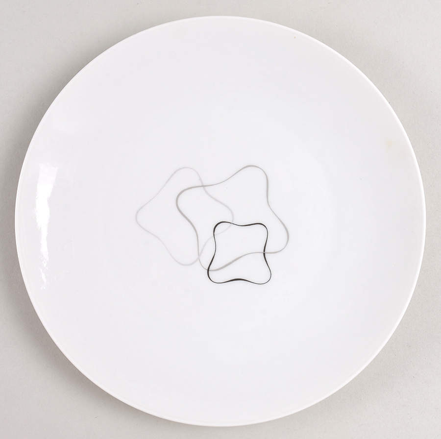 Linear Grey and Black Luncheon Plate by Rosenthal - Continental-1
