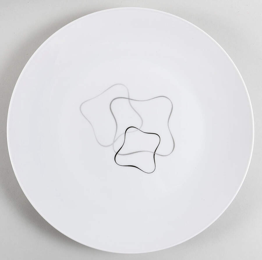 Linear Grey and Black 11" Chop Plate (Round Platter) by Rosenthal - Continental-1