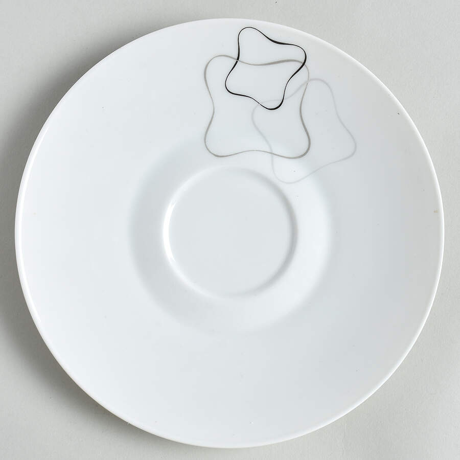 Linear Grey and Black Saucer for Footed Cup by Rosenthal - Continental-1