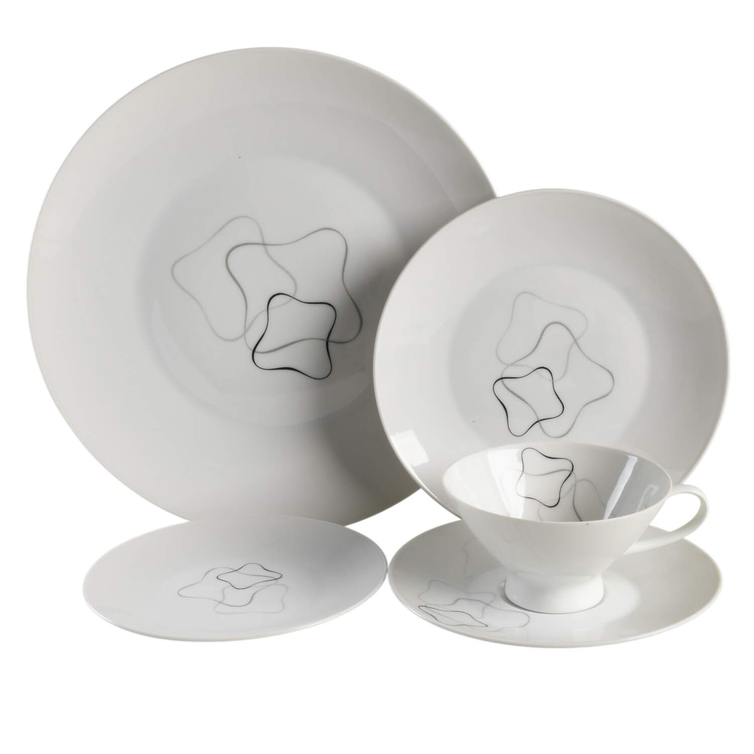 Linear Grey and Black 5 Piece Place Setting by Rosenthal - Continental-1
