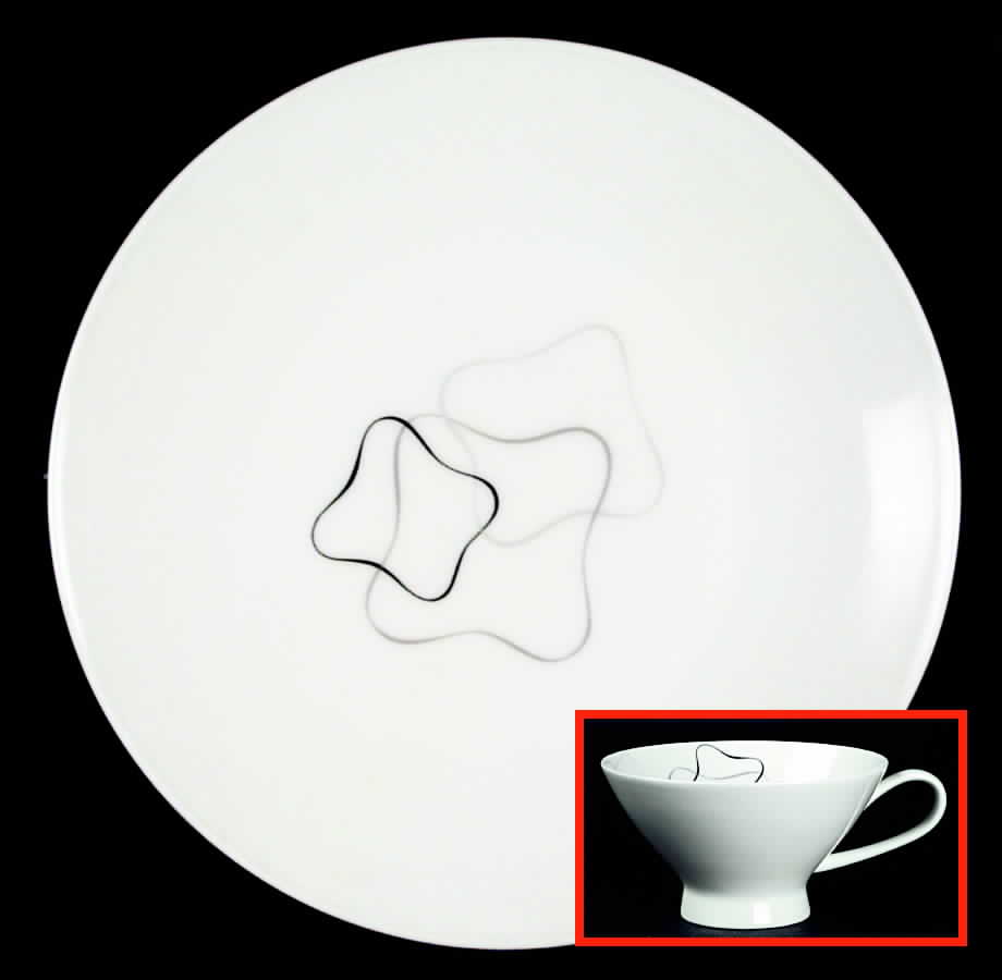 Linear Grey and Black Large Dinner Plate by Rosenthal - Continental-1