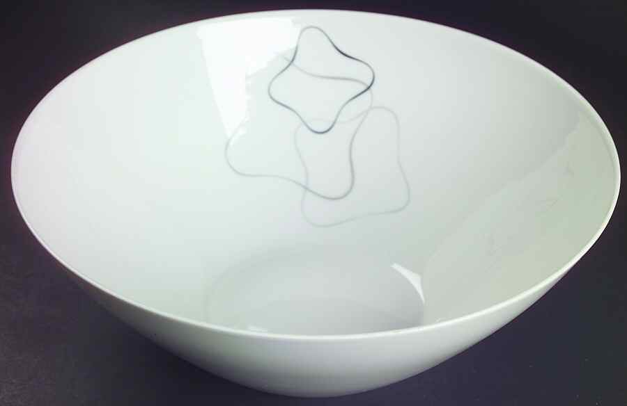 Linear Grey and Black 10" Large Salad Serving Bowl by Rosenthal - Continental-1