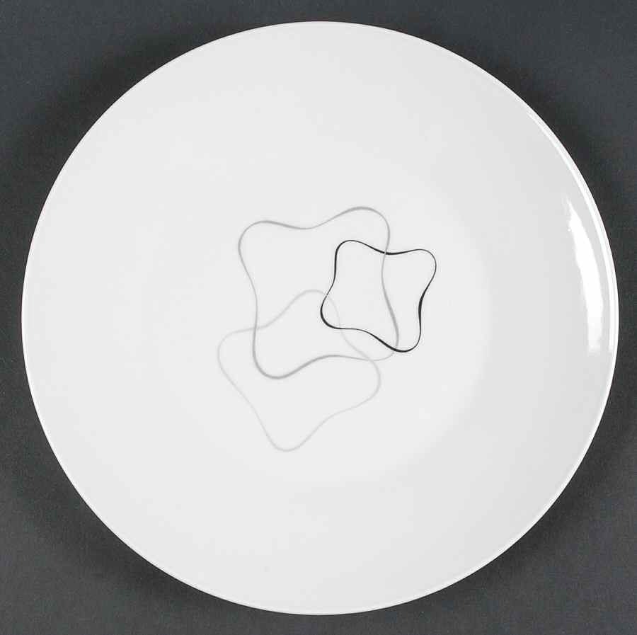 Linear Grey and Black Dinner Plate by Rosenthal - Continental-1