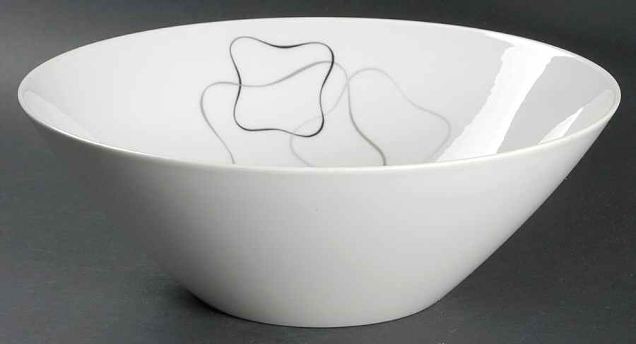 Linear Grey and Black 9" Round Vegetable Bowl by Rosenthal - Continental-1