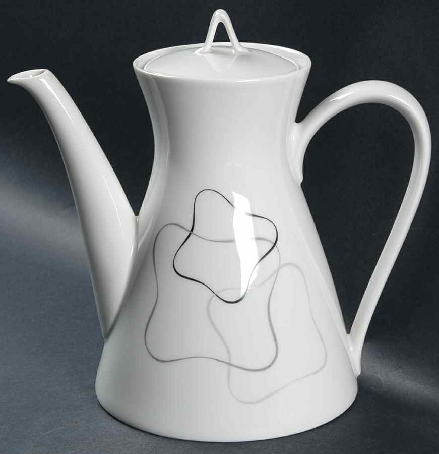 Linear Grey and Black Teapot & Lid by Rosenthal - Continental-1